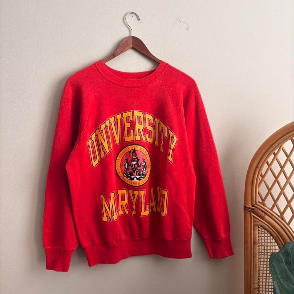 Vintage 1980's 1990's Miller Made in USA University of Maryland Crew Sweatshirt